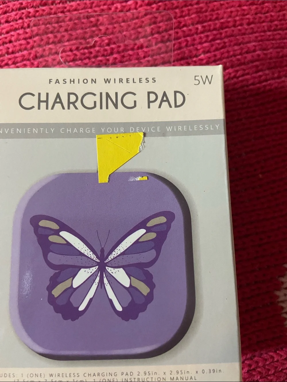 Fashion Wireless Charging Pad - Purple Butterfly